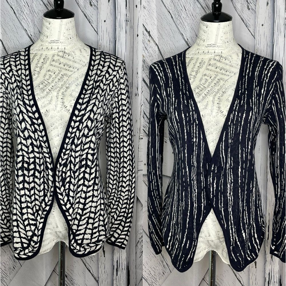 Nic+Zoe Black Nightwatch Reversible Cardigan Sweater Jacket Size M